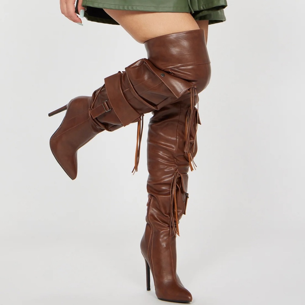 Roxanne over the knee boot - brown